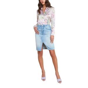 L'Agence 'Tylee' Blue Cotton Denim Skirt Size 27